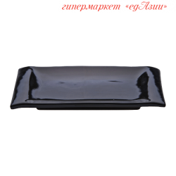 Тарелка прямоугольная без борта 28*19 см, черная керамика
