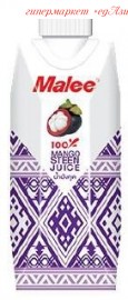100% сок Мангостин, гранат и красный виноград без сахара и консервантов Malee, 330 мл